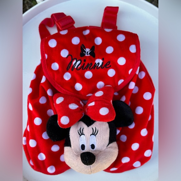 Combo Children's Minnie Backpack and hat. Red with white polka dots FF1 - Picture 3 of 10